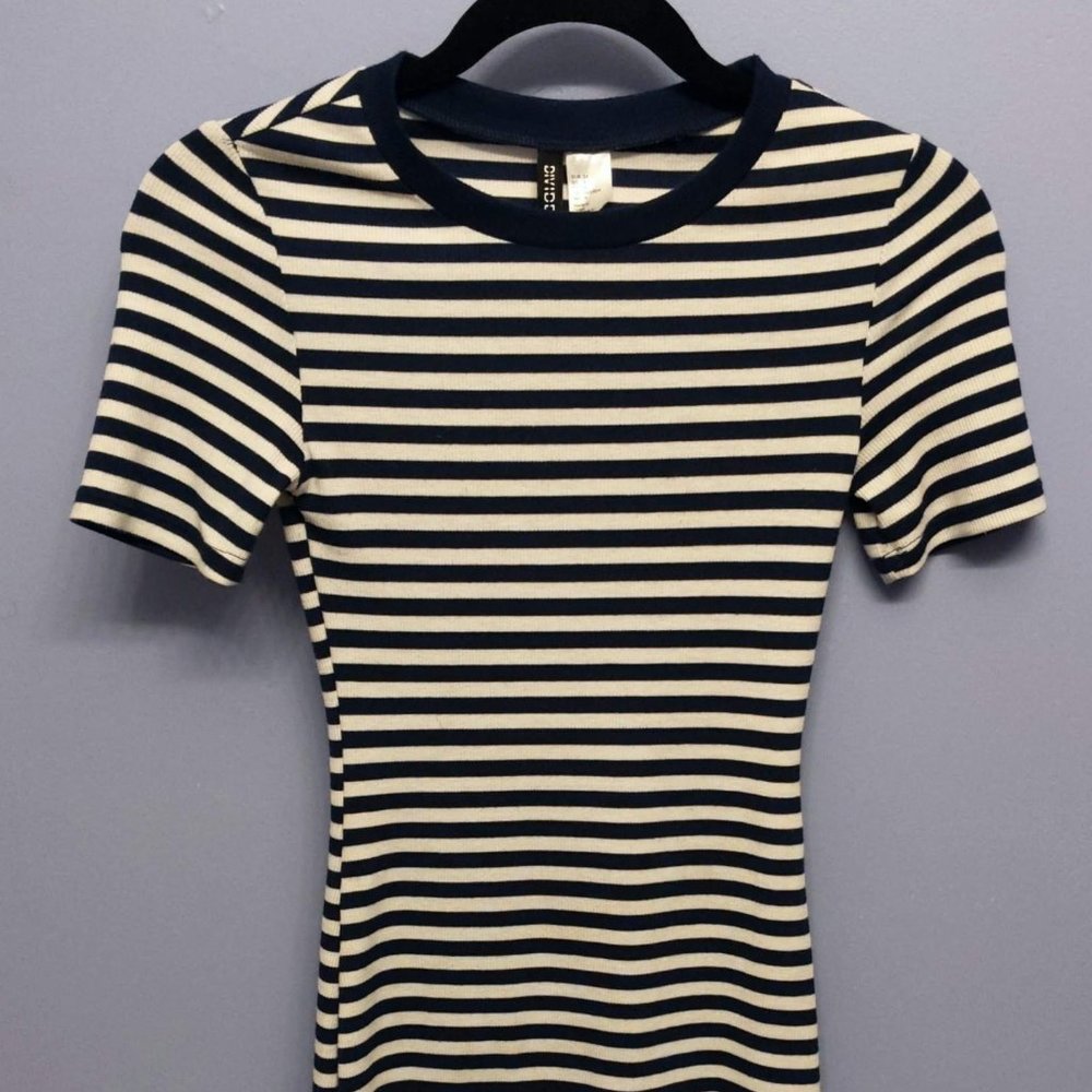 Navy and White Striped H&M Dress